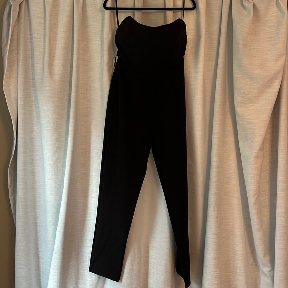 Black strapless jumpsuit
